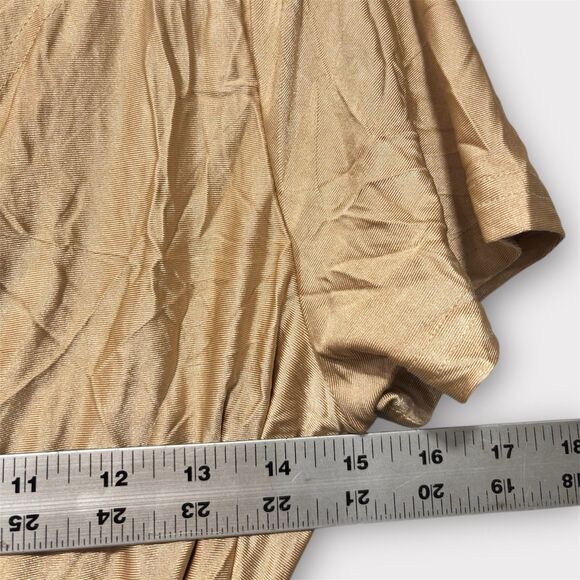 Women Mini Bodycon Gold short sleeve Y2K dress Size XL Event Party Formal - Picture 6 of 7